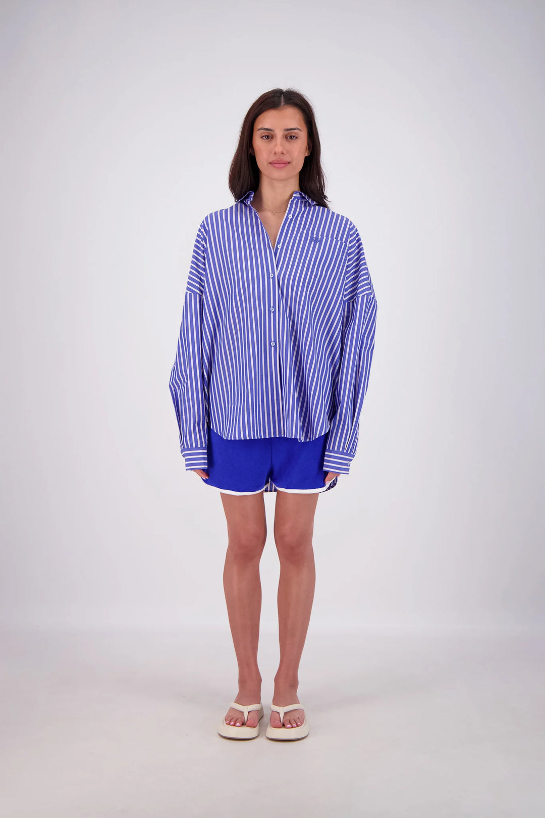 JASMINE ALEXA Womens Mahalo Shirt in Blue Stripe