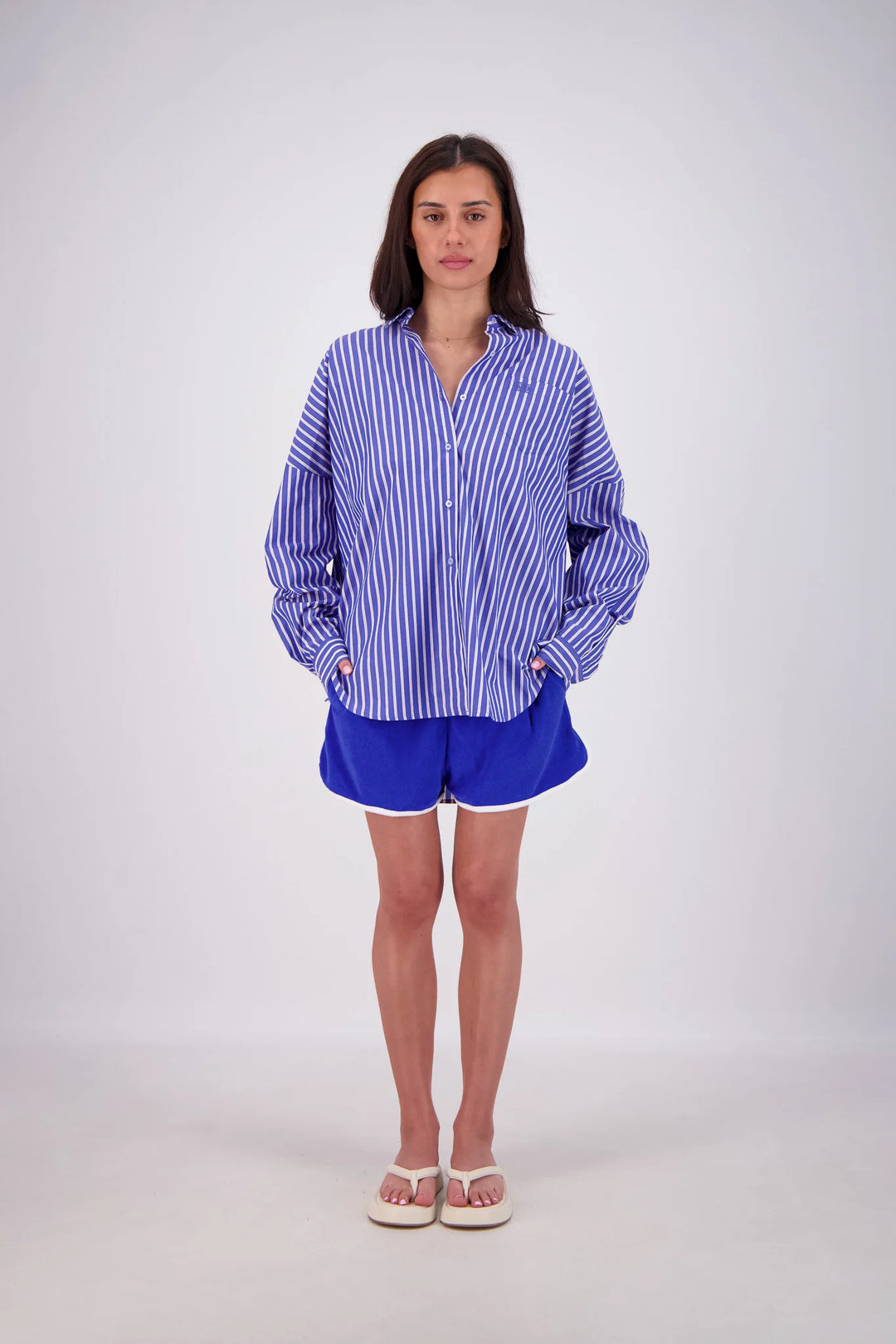 JASMINE ALEXA Womens Mahalo Shirt in Blue Stripe