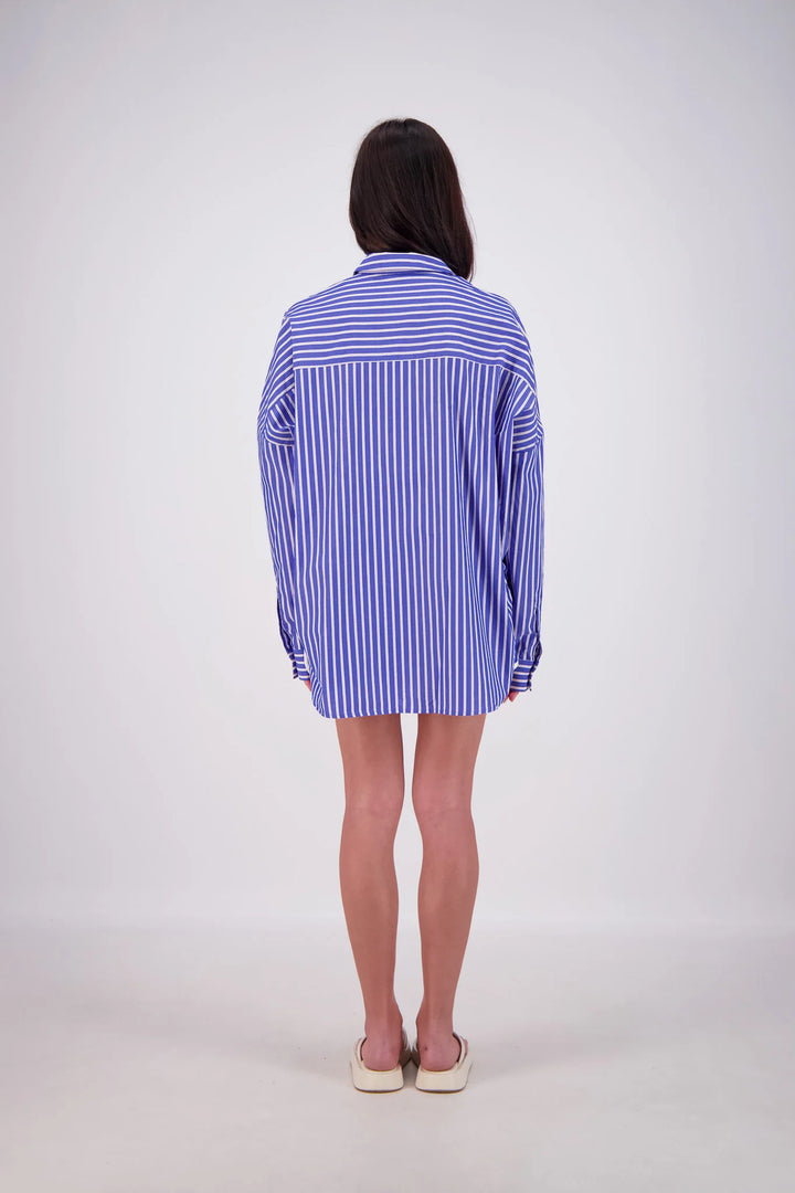 JASMINE ALEXA Womens Mahalo Shirt in Blue Stripe