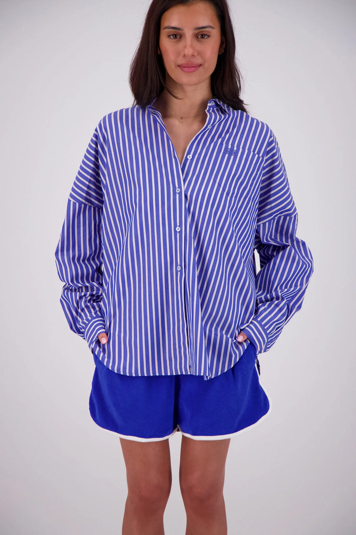 JASMINE ALEXA Womens Mahalo Shirt in Blue Stripe
