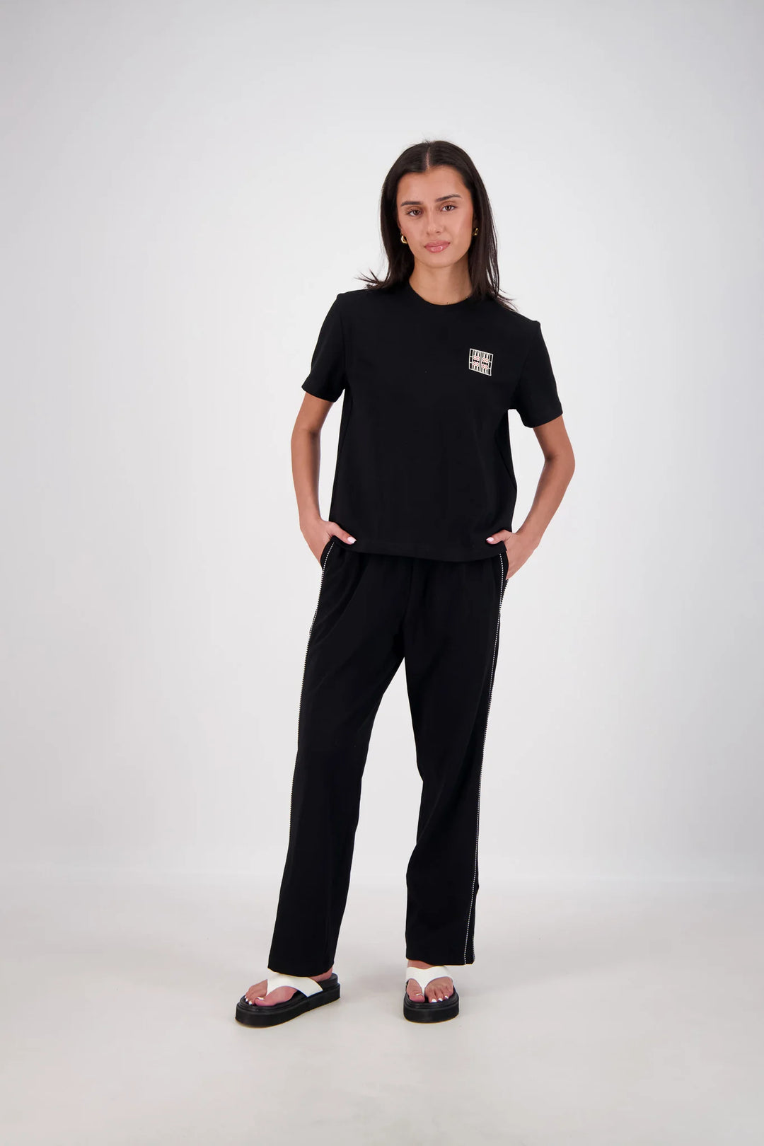JASMINE ALEXA Womens Manarola Trackpant in Black, WOMENS TRACK PANTS, JASMINE ALEXA, Elwood 101