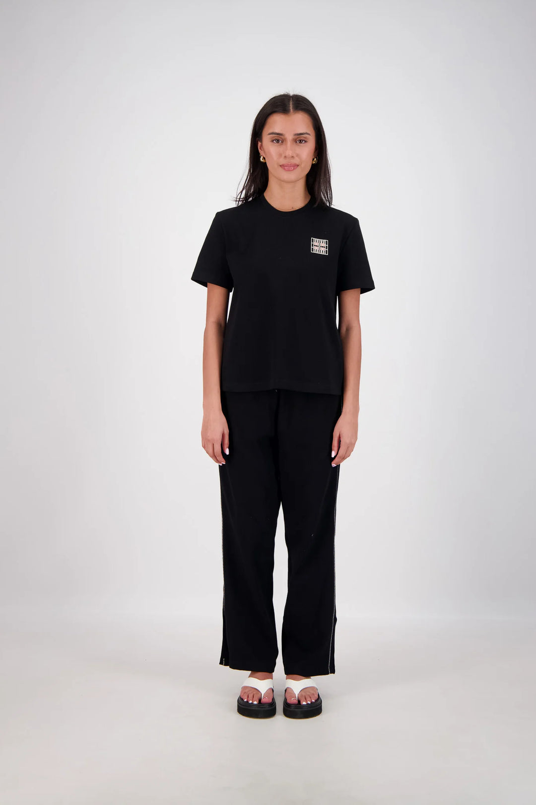 JASMINE ALEXA Womens Manarola Trackpant in Black, WOMENS TRACK PANTS, JASMINE ALEXA, Elwood 101