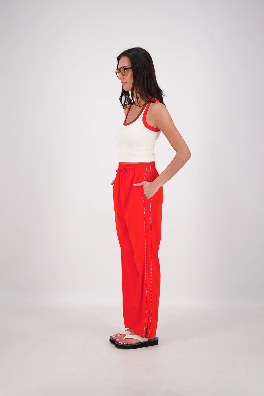 JASMINE ALEXA Womens Manarola Trackpant in Coral, WOMENS TRACK PANTS, JASMINE ALEXA, Elwood 101