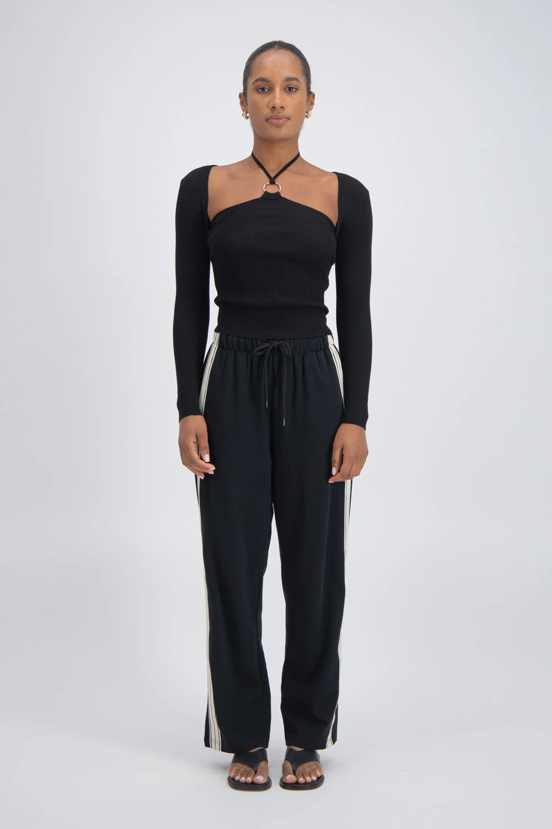 JASMINE ALEXA Womens Panarea Trackpant Black, WOMENS TRACK PANTS, JASMINE ALEXA, Elwood 101