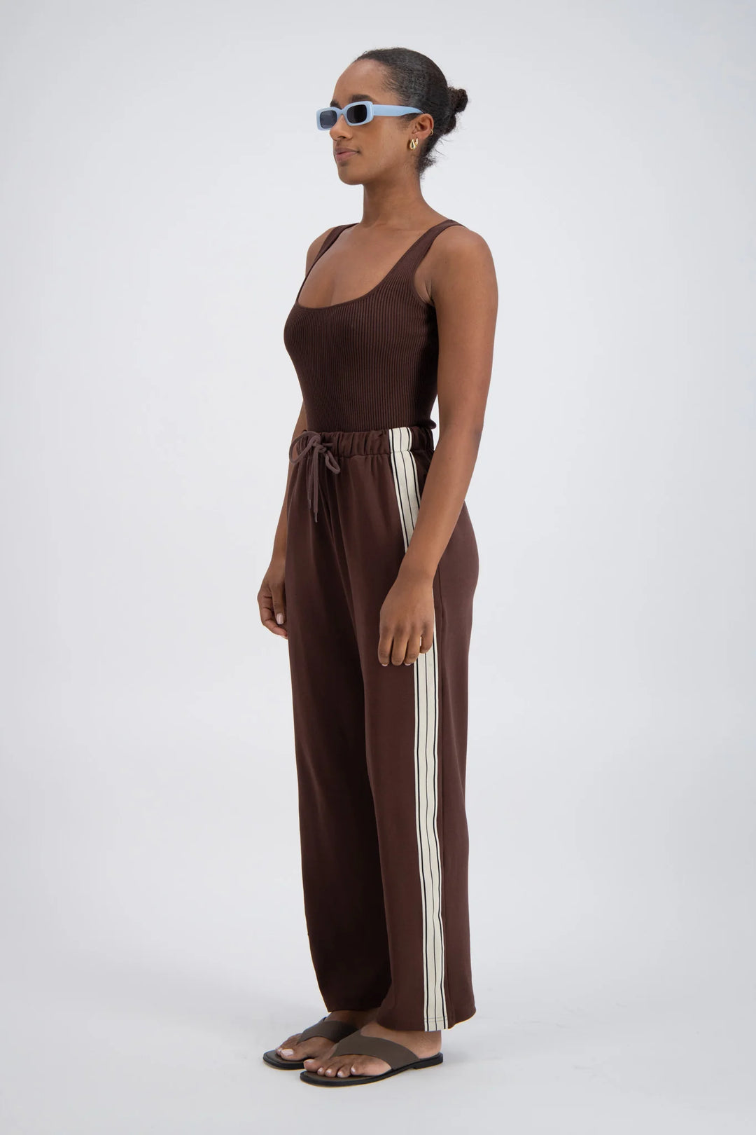 JASMINE ALEXA Womens Panarea Trackpant Brown, WOMENS TRACK PANTS, JASMINE ALEXA, Elwood 101
