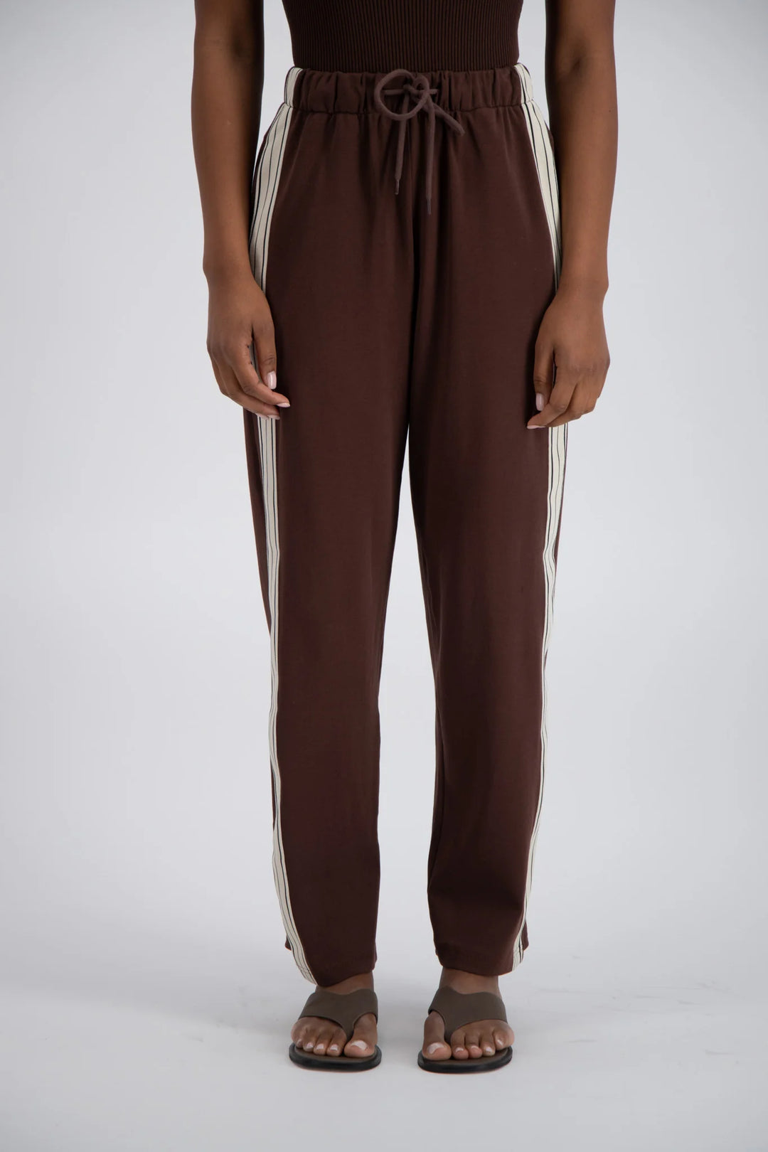 JASMINE ALEXA Womens Panarea Trackpant Brown, WOMENS TRACK PANTS, JASMINE ALEXA, Elwood 101