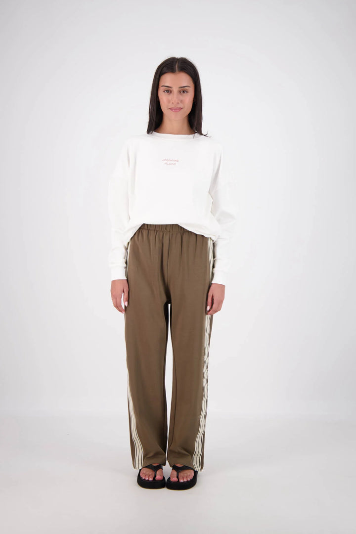 JASMINE ALEXA Womens Panarea Trackpants Olive, WOMENS TRACK PANTS, JASMINE ALEXA, Elwood 101