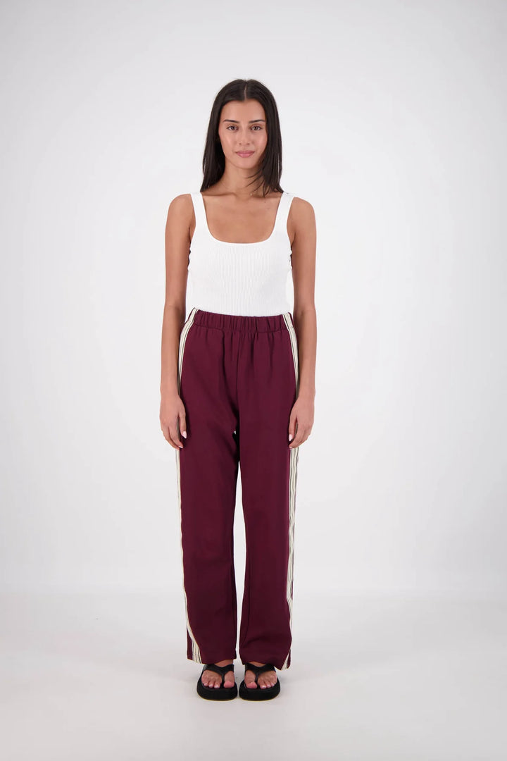 JASMINE ALEXA Womens Panarea Trackpants Plum, WOMENS TRACK PANTS, JASMINE ALEXA, Elwood 101
