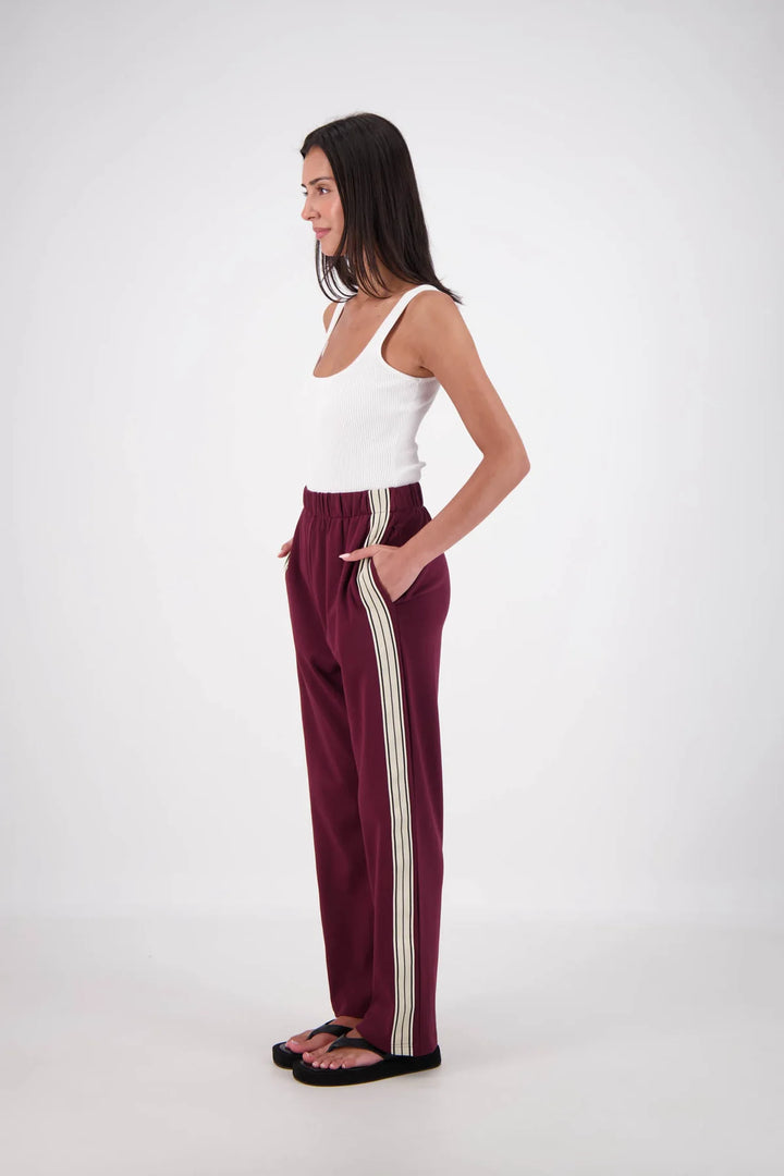 JASMINE ALEXA Womens Panarea Trackpants Plum, WOMENS TRACK PANTS, JASMINE ALEXA, Elwood 101