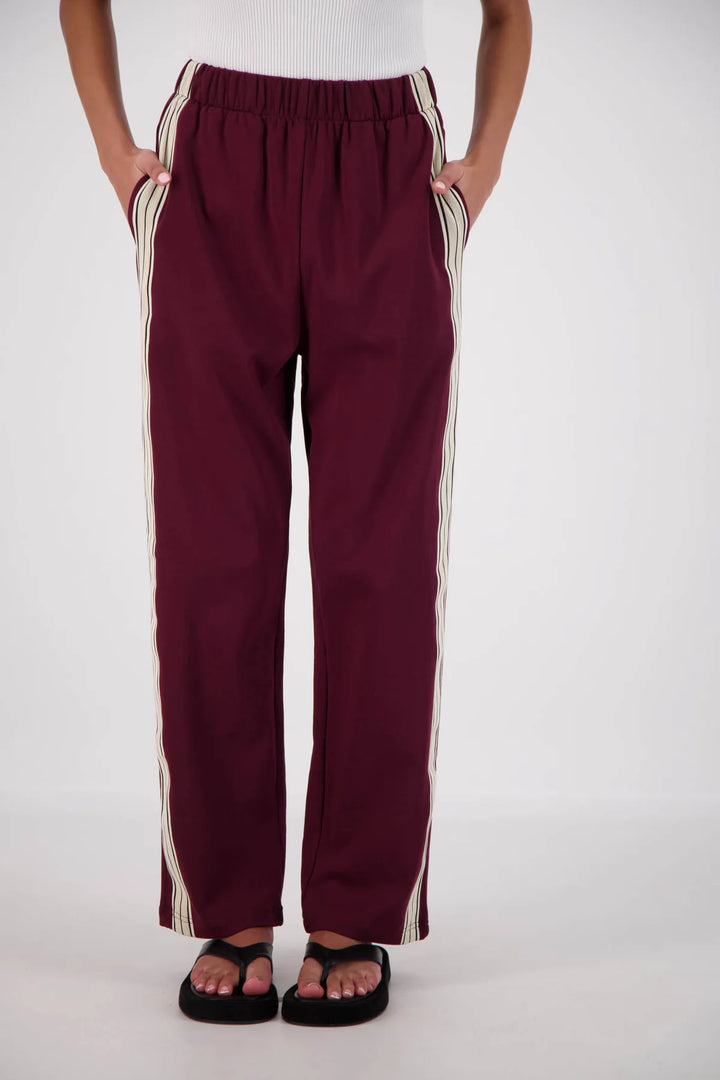 JASMINE ALEXA Womens Panarea Trackpants Plum, WOMENS TRACK PANTS, JASMINE ALEXA, Elwood 101