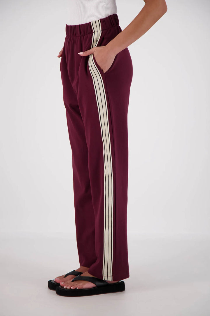 JASMINE ALEXA Womens Panarea Trackpants Plum, WOMENS TRACK PANTS, JASMINE ALEXA, Elwood 101