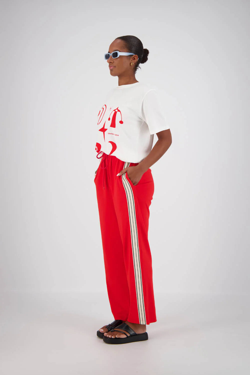 JASMINE ALEXA Womens Panarea Trackpant Red, WOMENS TRACK PANTS, JASMINE ALEXA, Elwood 101
