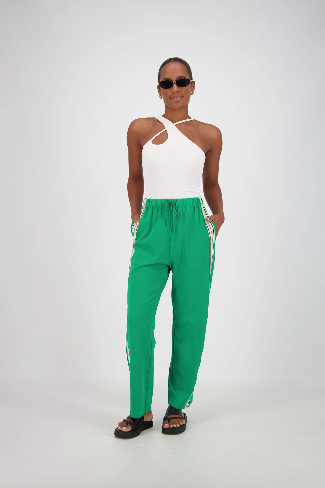 JASMINE ALEXA Panarea Trackpant in Green, WOMENS TRACK PANTS, JASMINE ALEXA, Elwood 101