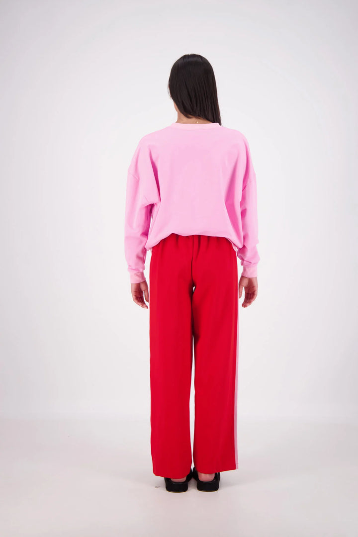 JASMINE ALEXA Womens Relaxed Crew Neck Sweatshirt in Pink