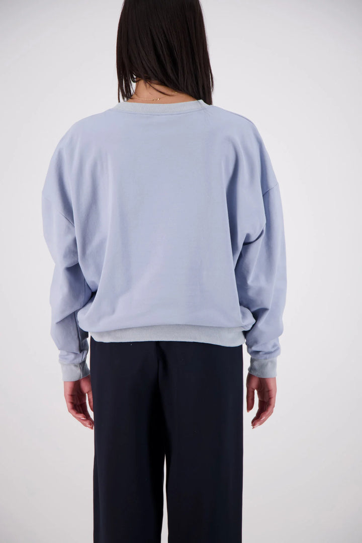 JASMINE ALEXA Womens Relaxed Crew Neck Sweatshirt in Powder Blue