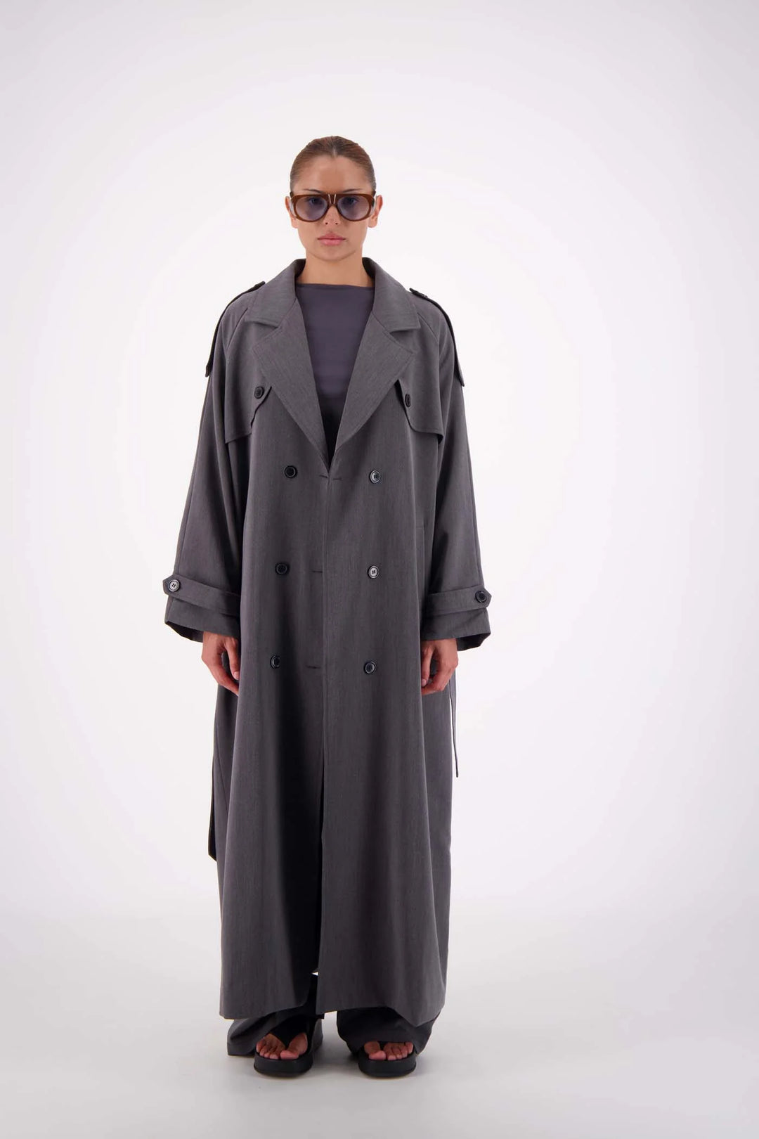 JASMINE ALEXA Womens Serena Trench in Steel Grey, WOMENS COATS & JACKETS, JASMINE ALEXA, Elwood 101