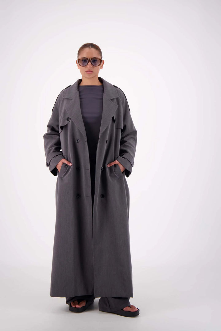 JASMINE ALEXA Womens Serena Trench in Steel Grey, WOMENS COATS & JACKETS, JASMINE ALEXA, Elwood 101