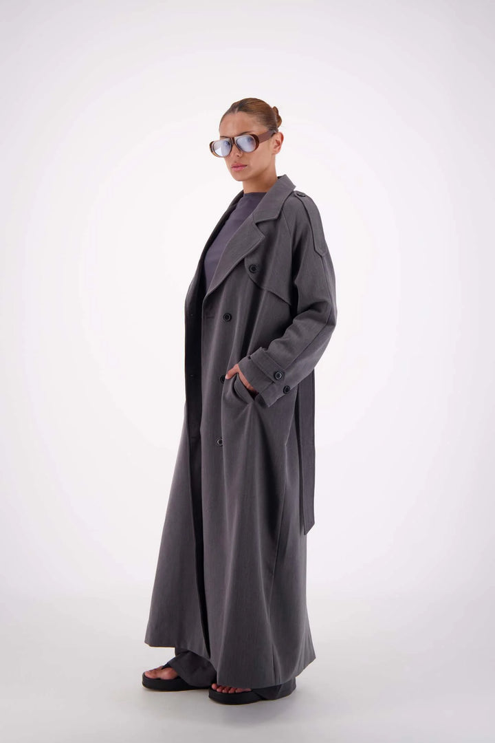 JASMINE ALEXA Womens Serena Trench in Steel Grey, WOMENS COATS & JACKETS, JASMINE ALEXA, Elwood 101