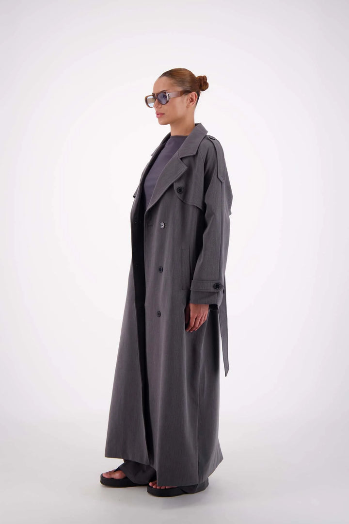 JASMINE ALEXA Womens Serena Trench in Steel Grey, WOMENS COATS & JACKETS, JASMINE ALEXA, Elwood 101