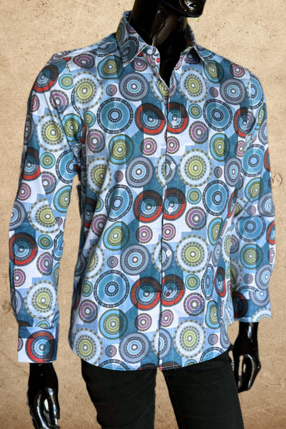JOHN LENNON Mens Spennymore Long Sleeve Shirt - Blue, MENS SHIRTS, JOHN LENNON, Elwood 101