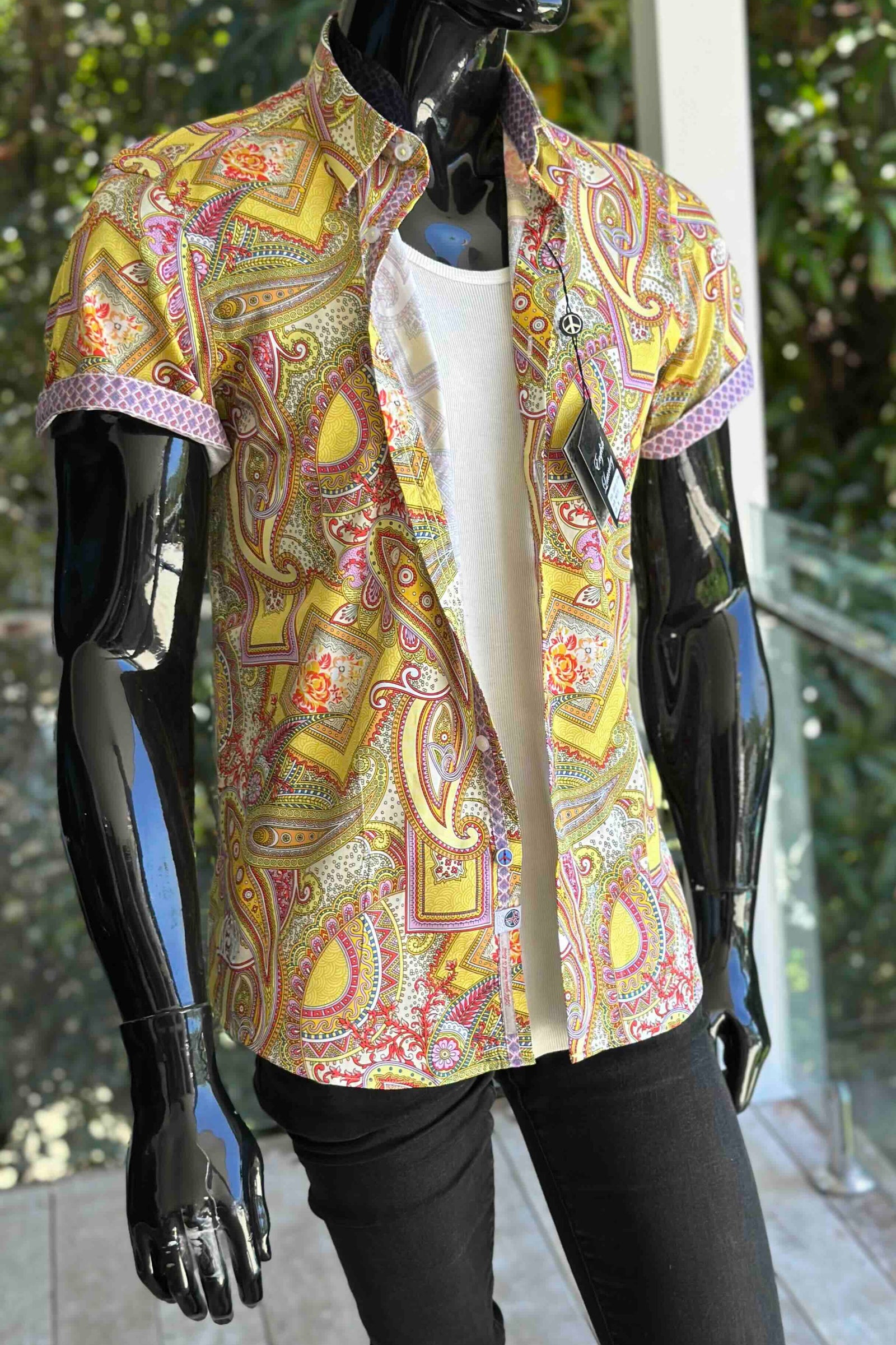 JOHN LENNON Mens Bath Short Sleeve Paisley Shirt in Multi, MENS SHIRTS, JOHN LENNON, Elwood 101