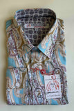 JOHN LENNON Mens Bramhall Long Sleeve Paisley Shirt - Teal, MENS SHIRTS, JOHN LENNON, Elwood 101