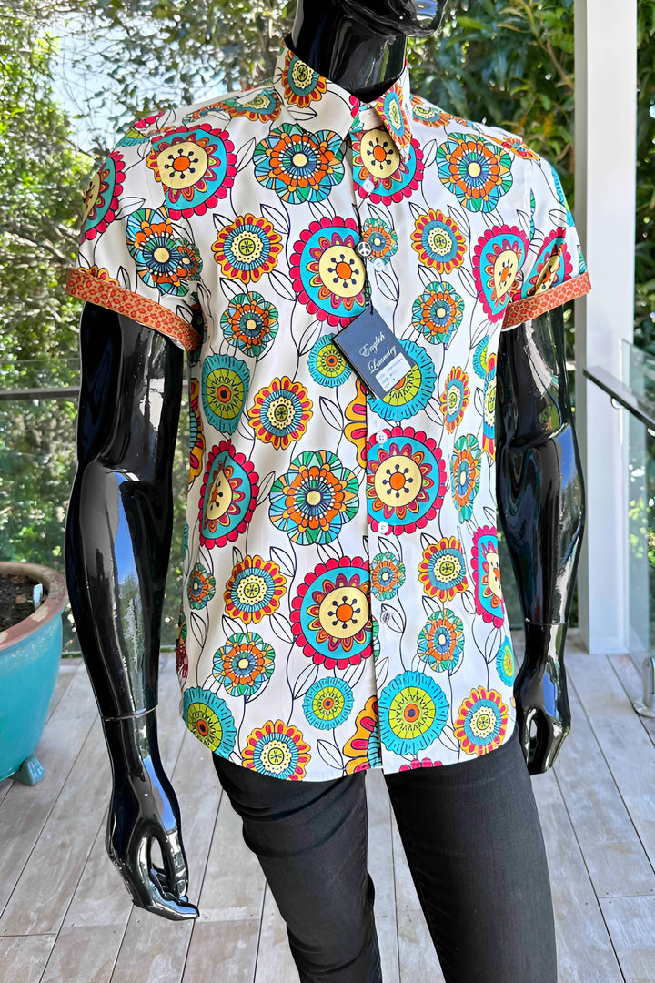 JOHN LENNON Mens Brighouse Short Sleeve Shirt in Multi Print