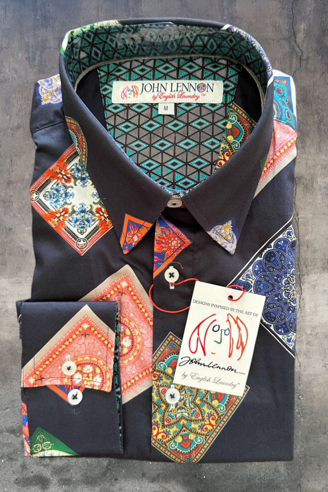 JOHN LENNON Mens Bristol Long Sleeve Shirt - Midnight, MENS SHIRTS, JOHN LENNON, Elwood 101
