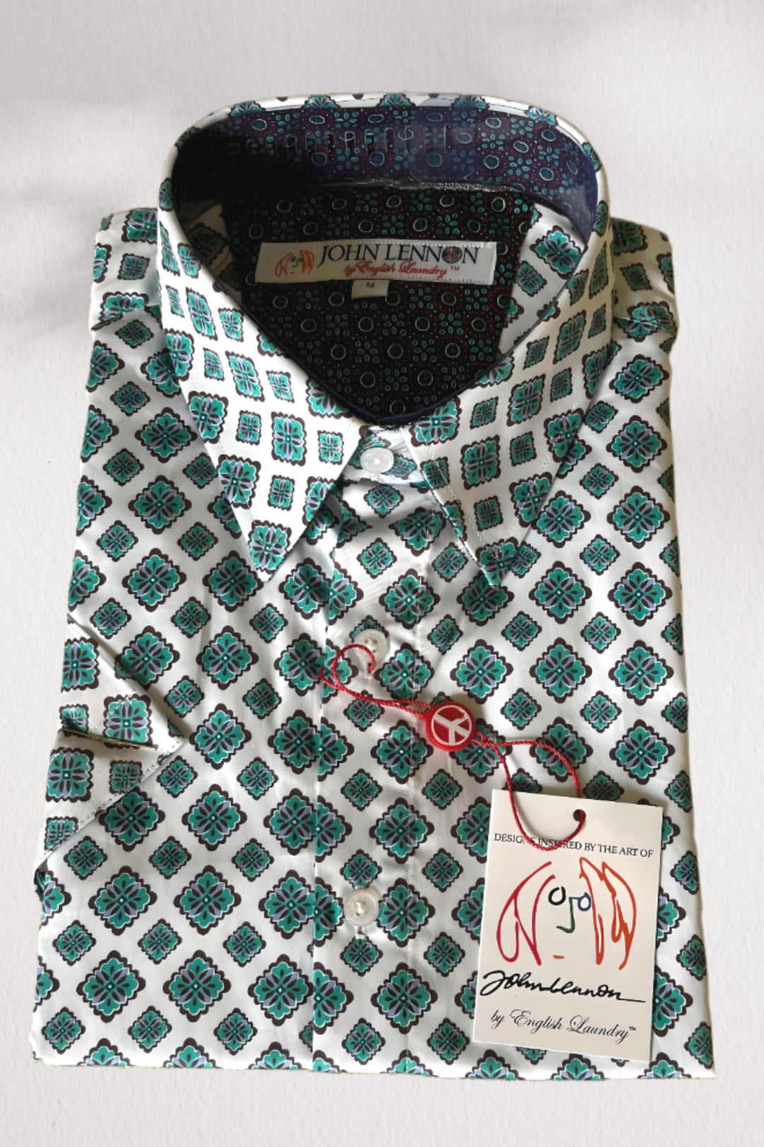 JOHN LENNON Mens Coldfield Short Sleeve Shirt - White, MENS SHIRTS, JOHN LENNON, Elwood 101