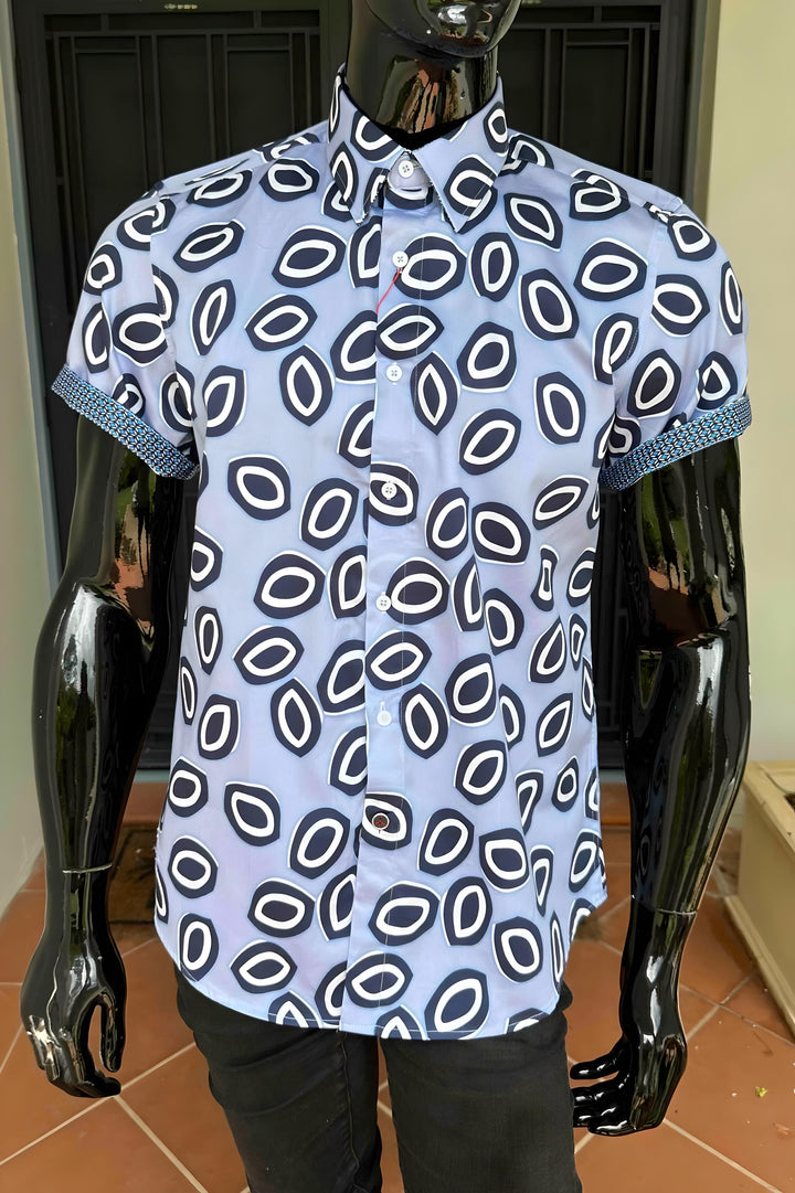 JOHN LENNON Mens Evesham Short Sleeve Shirt - Sky, MENS SHIRTS, JOHN LENNON, Elwood 101