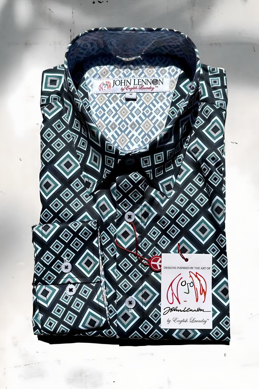 JOHN LENNON Mens Greenfield Long Sleeve Shirt - Sea, MENS SHIRTS, JOHN LENNON, Elwood 101