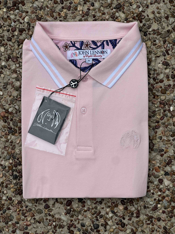 JOHN LENNON Mens Liam Polo Shirt in Pink, MENS SHIRTS, JOHN LENNON, Elwood 101