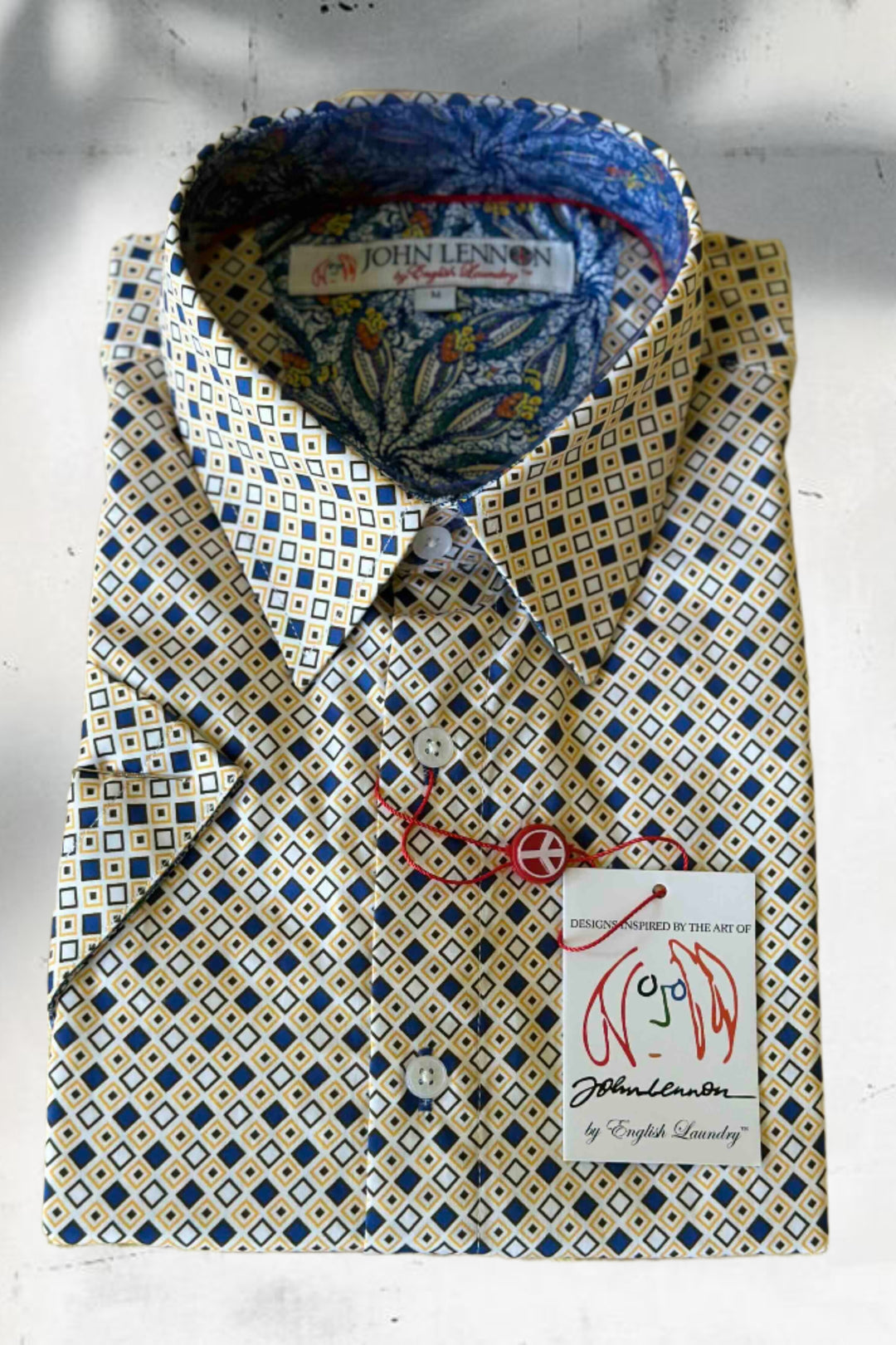 JOHN LENNON Mens Lye Short Sleeve Shirt - Ecru, MENS SHIRTS, JOHN LENNON, Elwood 101
