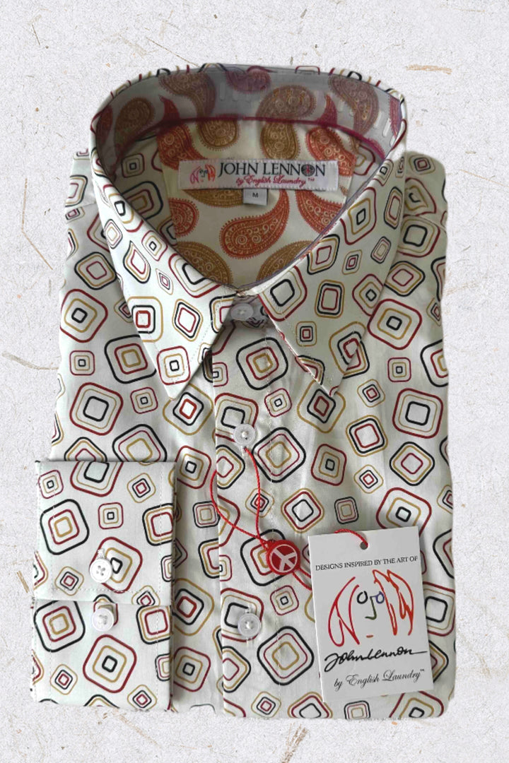JOHN LENNON Mens Oxford Road Long Sleeve Shirt - Sand, MENS SHIRTS, JOHN LENNON, Elwood 101