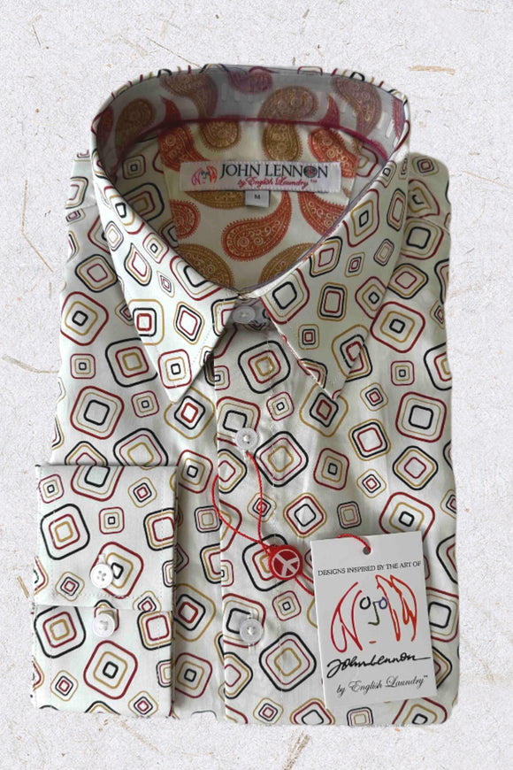 JOHN LENNON Mens Oxford Road Long Sleeve Shirt - Sand