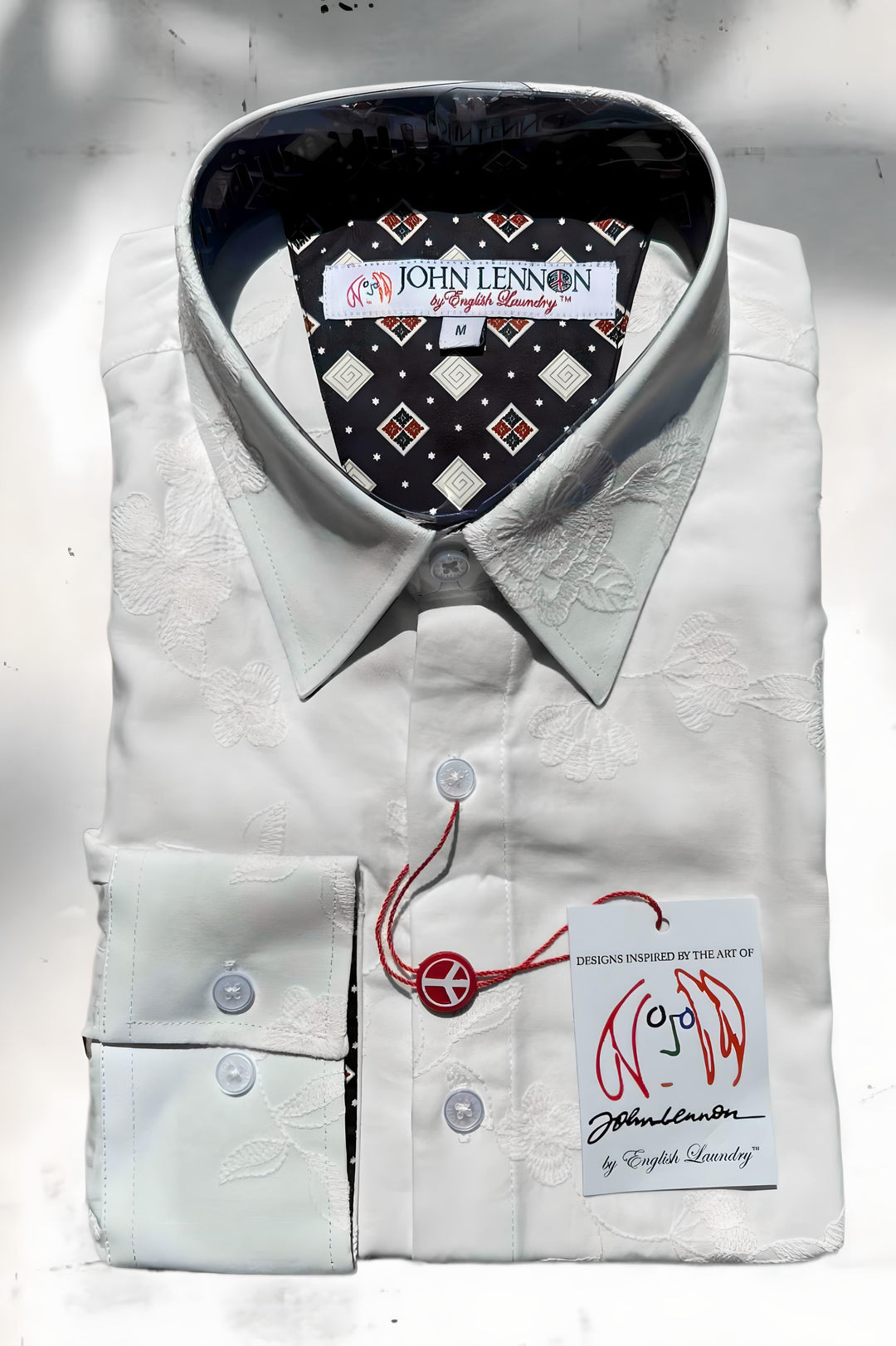 JOHN LENNON Mens Pemperdon Long Sleeve Shirt - White, MENS SHIRTS, JOHN LENNON, Elwood 101
