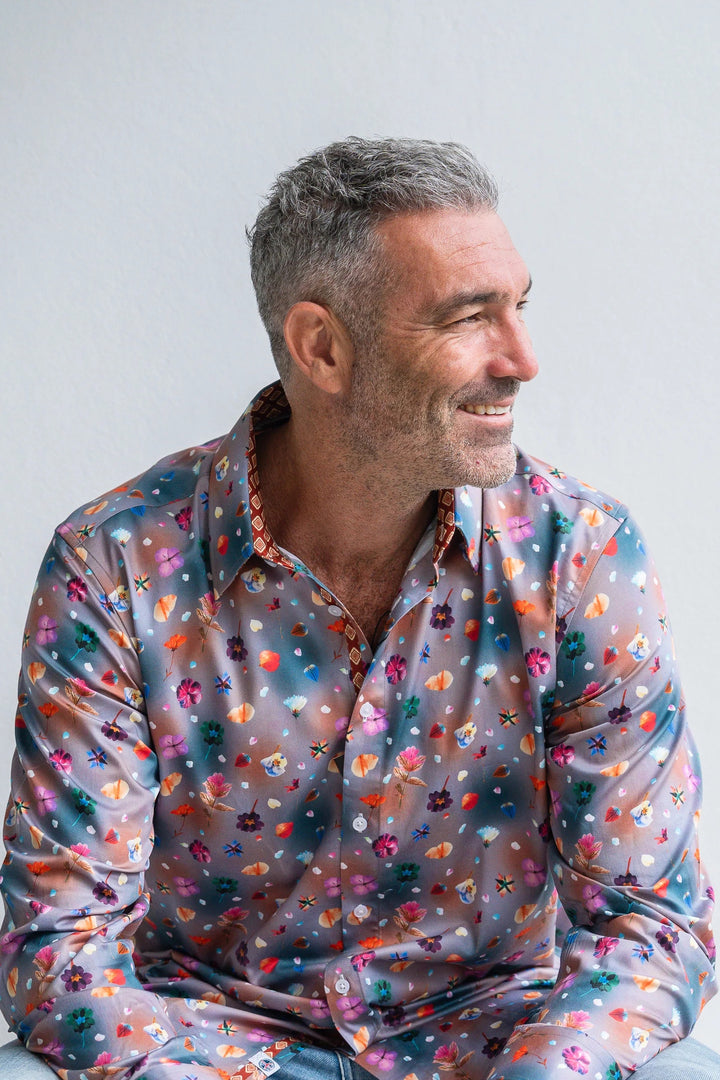 JOHN LENNON Mens Stockport Long Sleeve Shirt Mauve