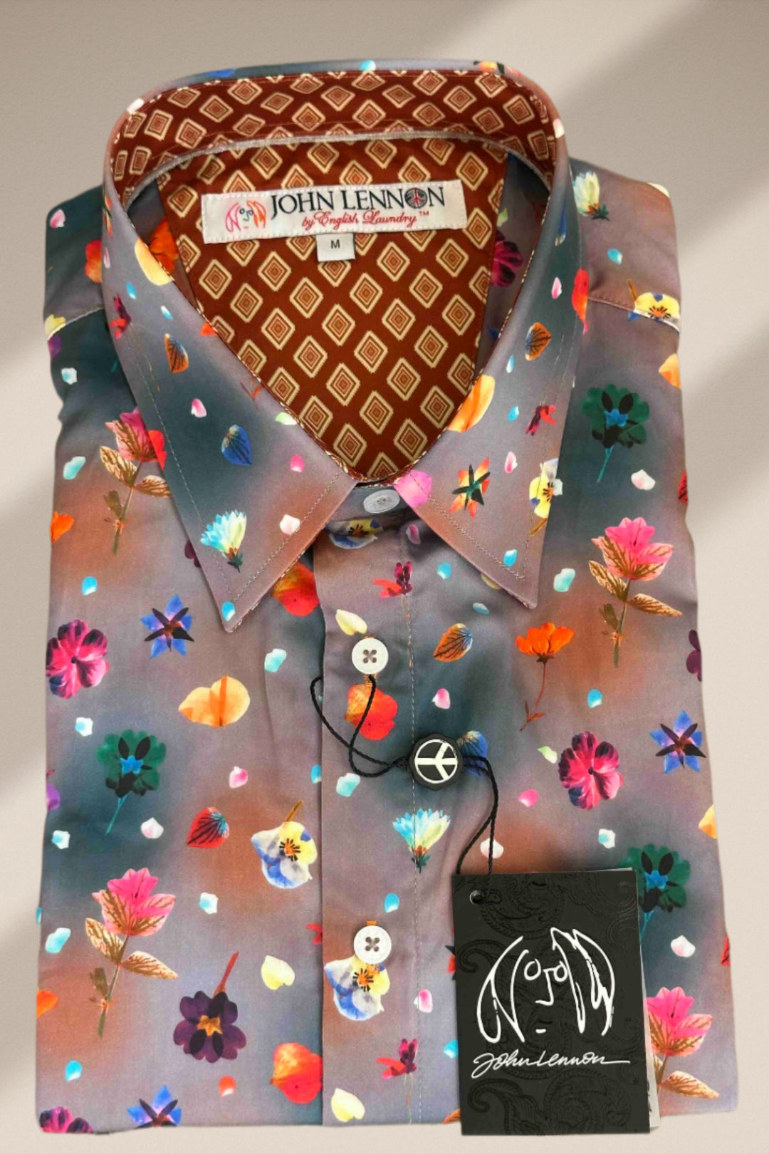JOHN LENNON Mens Stockport Short Sleeve Shirt Mud