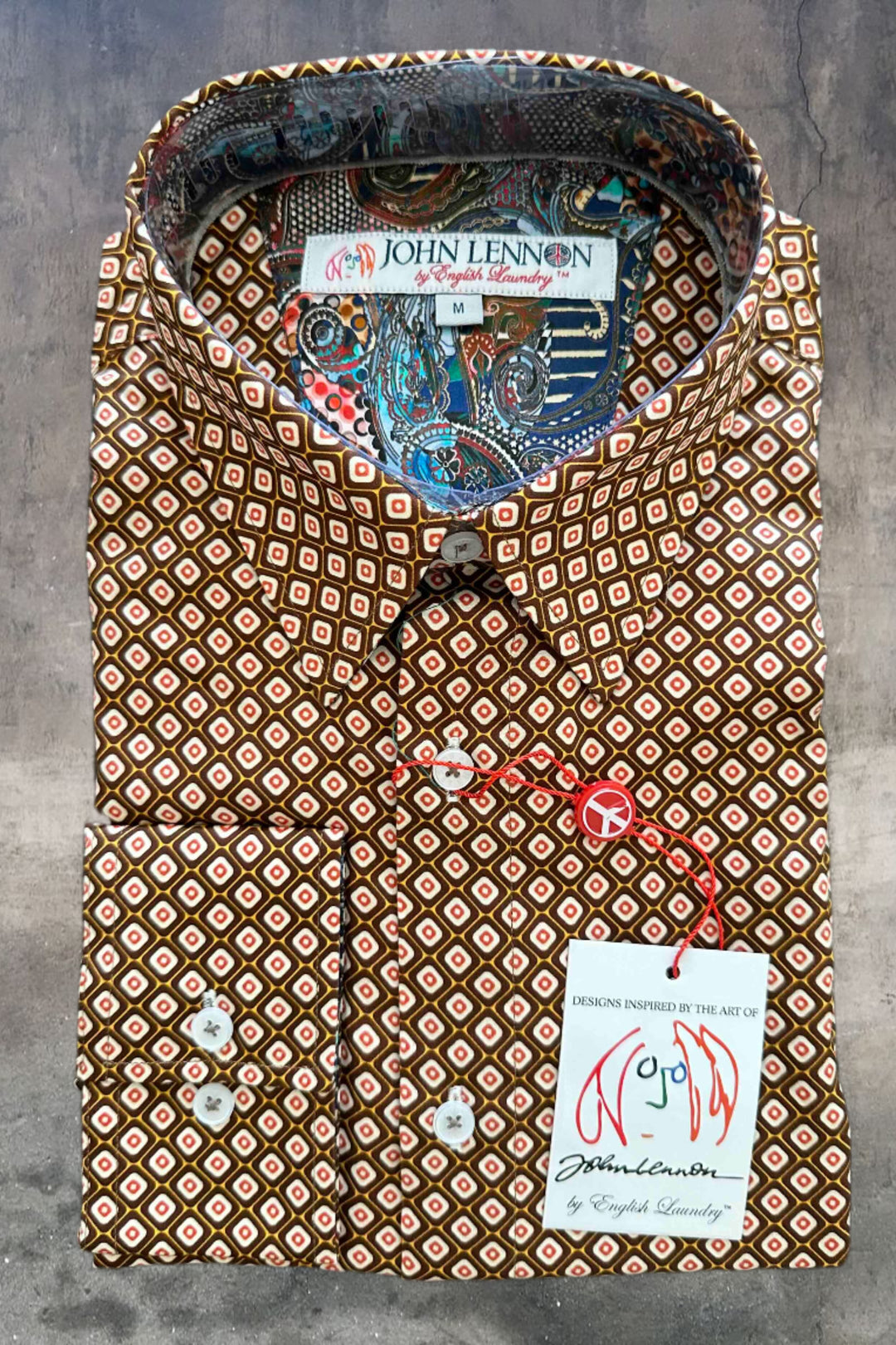 JOHN LENNON Mens Tilbury Long Sleeve Shirt - Mustard, MENS SHIRTS, JOHN LENNON, Elwood 101