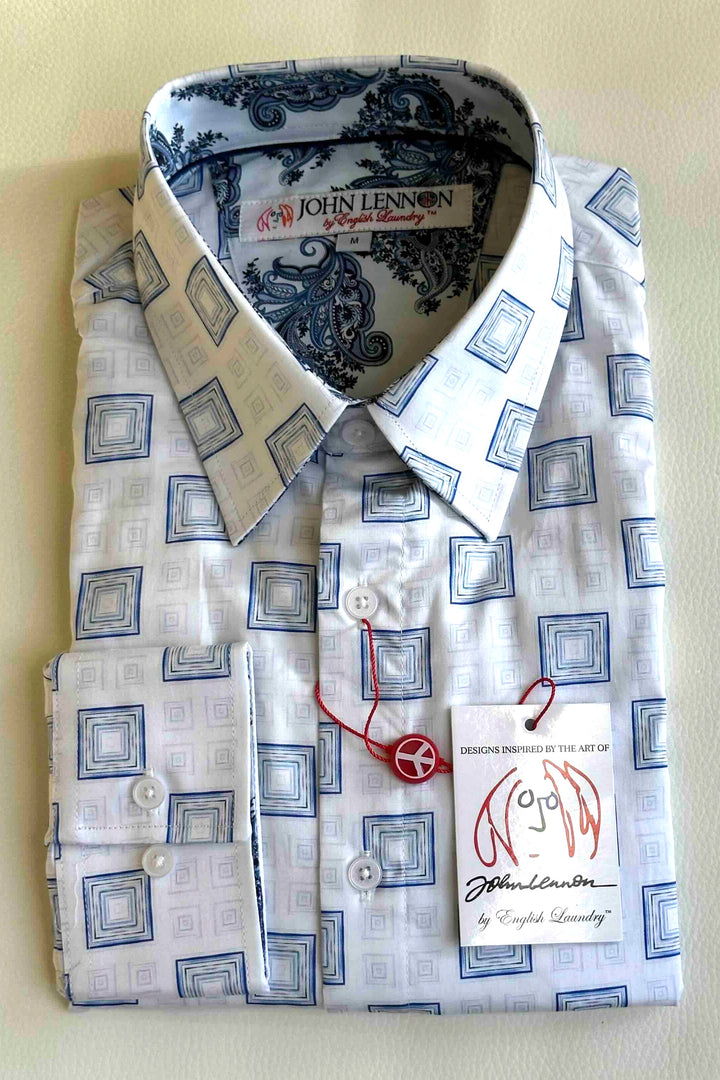 JOHN LENNON Mens Walkden Long Sleeve Shirt - White, MENS SHIRTS, JOHN LENNON, Elwood 101