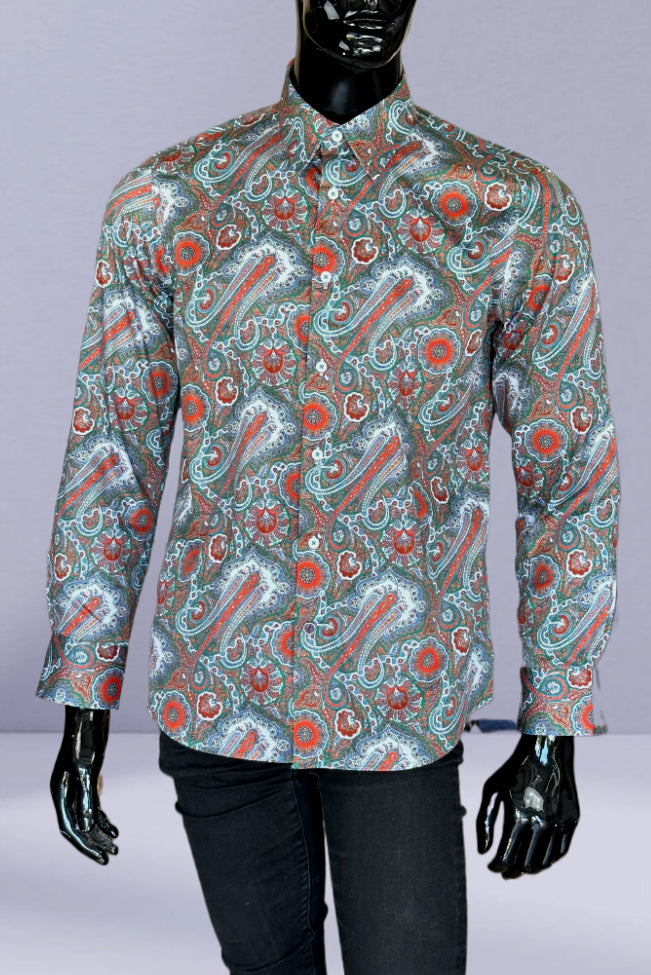 JOHN LENNON Mens Berwick Paisley Shirt - Red, MENS SHIRTS, JOHN LENNON, Elwood 101
