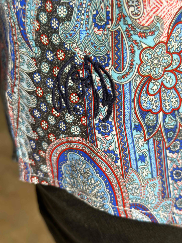 JOHN LENNON Mens Boston Long Sleeve Paisley Shirt - Royal, MENS SHIRTS, JOHN LENNON, Elwood 101