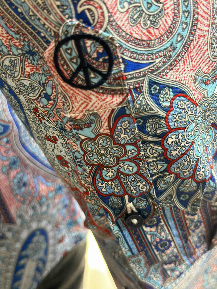 JOHN LENNON Mens Boston Long Sleeve Paisley Shirt - Royal, MENS SHIRTS, JOHN LENNON, Elwood 101