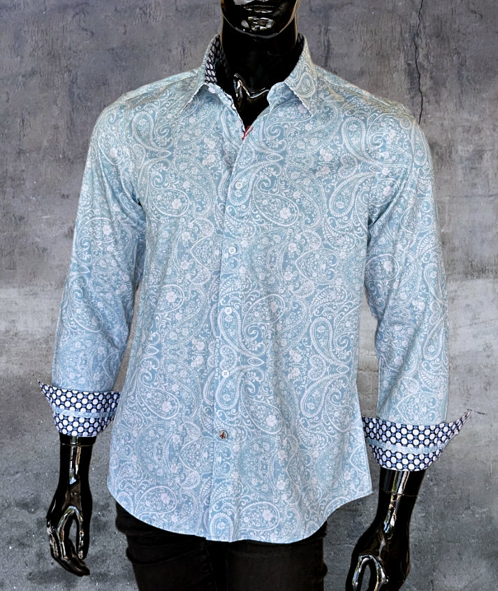 JOHN LENNON Mens Bridlington Paisley Shirt - Dust, MENS SHIRTS, JOHN LENNON, Elwood 101