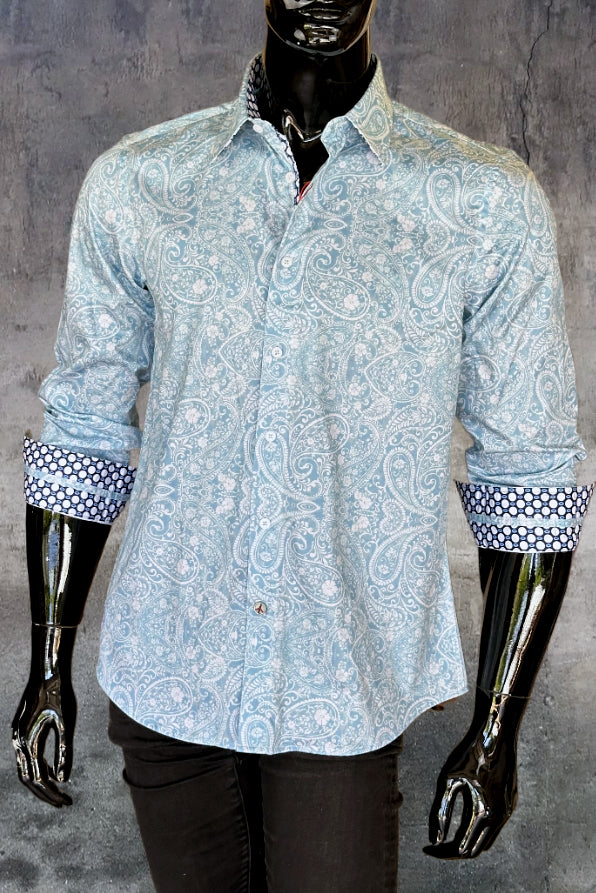 JOHN LENNON Mens Bridlington Paisley Shirt - Dust, MENS SHIRTS, JOHN LENNON, Elwood 101