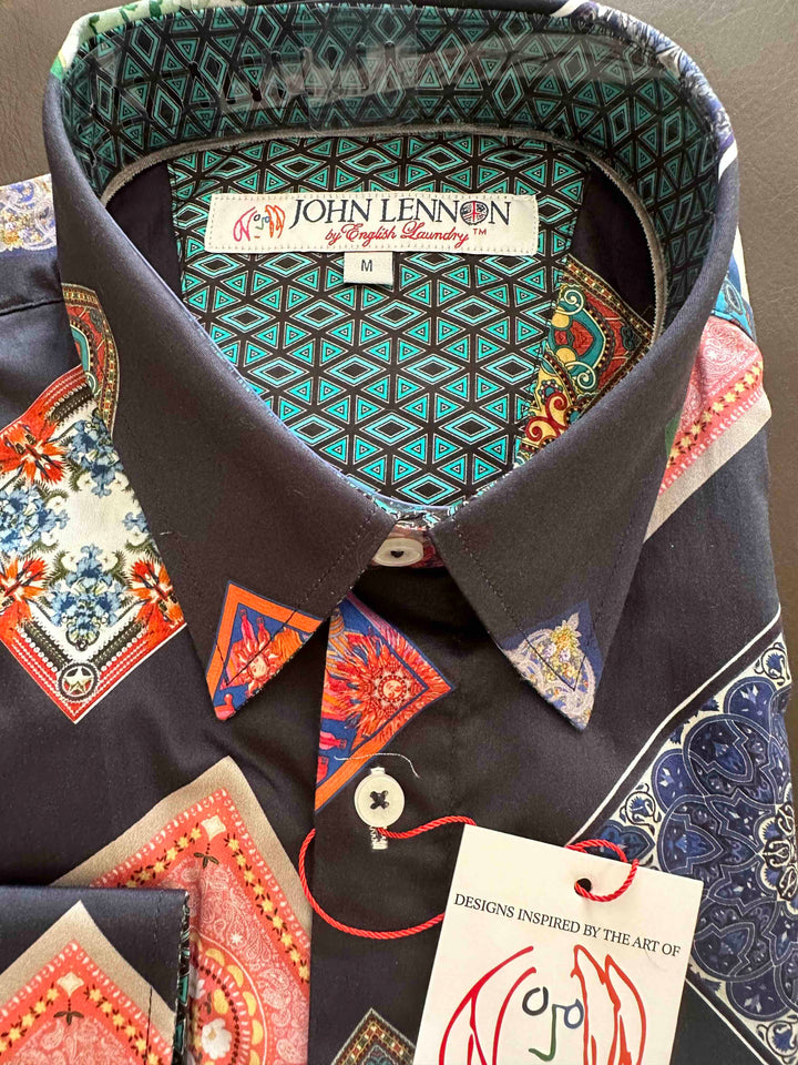 JOHN LENNON Mens Bristol Long Sleeve Shirt - Midnight, MENS SHIRTS, JOHN LENNON, Elwood 101