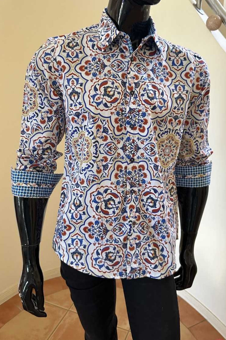 JOHN LENNON Mens Burnley Long Sleeve Shirt - Rust, MENS SHIRTS, JOHN LENNON, Elwood 101