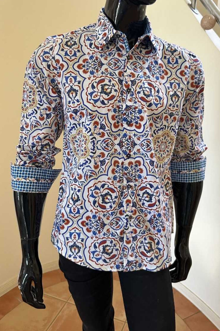 JOHN LENNON Mens Burnley Long Sleeve Shirt - Rust, MENS SHIRTS, JOHN LENNON, Elwood 101
