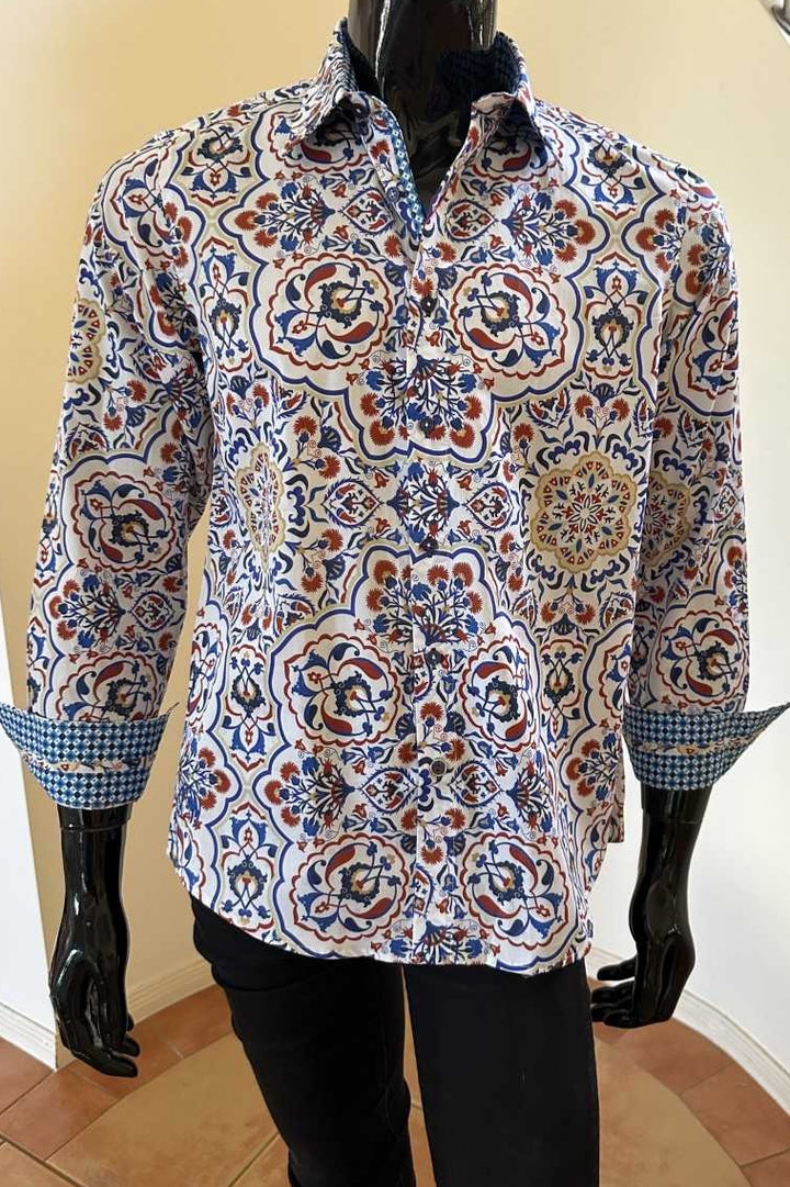 JOHN LENNON Mens Burnley Long Sleeve Shirt - Rust, MENS SHIRTS, JOHN LENNON, Elwood 101