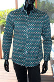 JOHN LENNON Mens Gates Long Sleeve Shirt Teal, MENS SHIRTS, JOHN LENNON, Elwood 101